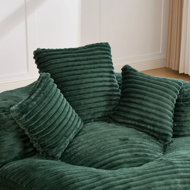 ZUBALIYA Sofa 108x52 cm, mit Cordbezug, mit breiten Armlehnen, mit Schaumstoffpolsterung, für Wohnzimmer und Apartments, Grün – Bild 16