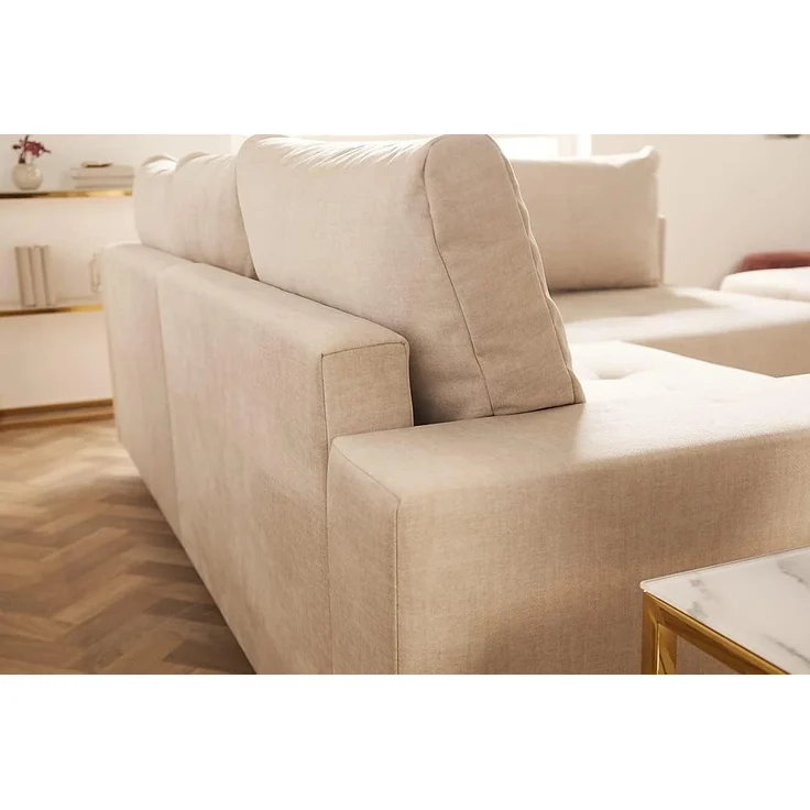 riess-ambiente Ecksofa KENT 220cm champagner beige, Einzelartikel 1 Teile, Wohnzimmer · Samt · L-Form · Ottomane beidseitig · Modern Design – Bild 6