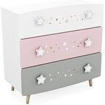 Kommode 'Ines' weiß/rosa/grau
