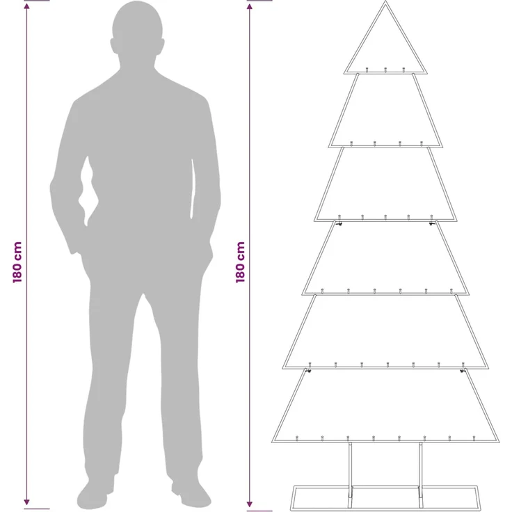 vidaXL Metall Weihnachtsbaum KUOPIO 180 cm Stahl Weiß 42053826 – Bild 8