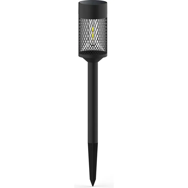 Forever Light Solar LED Lamp Steel Post SUNARI FLS-15, Schwarz