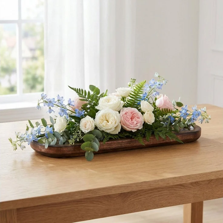 Florists Products Dekokorb Holztablett oval dunkelbraun lasiert Deko Serviertablett – Bild 4