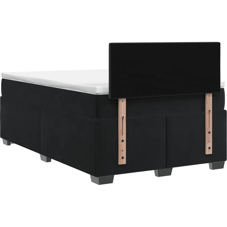 vidaXL Boxspringbett mit Matratze Schwarz 120 x 200 cm Samt 3450688 – Bild 8