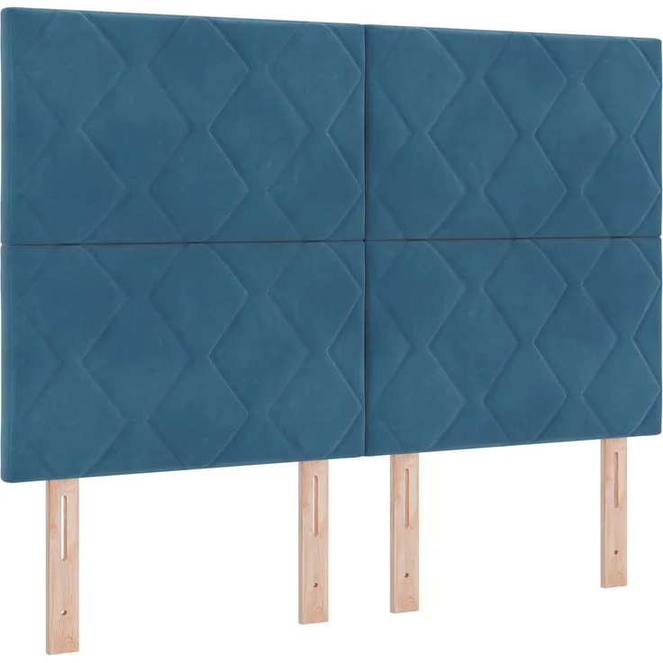 vidaXL Ottoman Bett mit Matratze Dunkelblau 140 x 190 cm Samt 3457795 – Bild 4