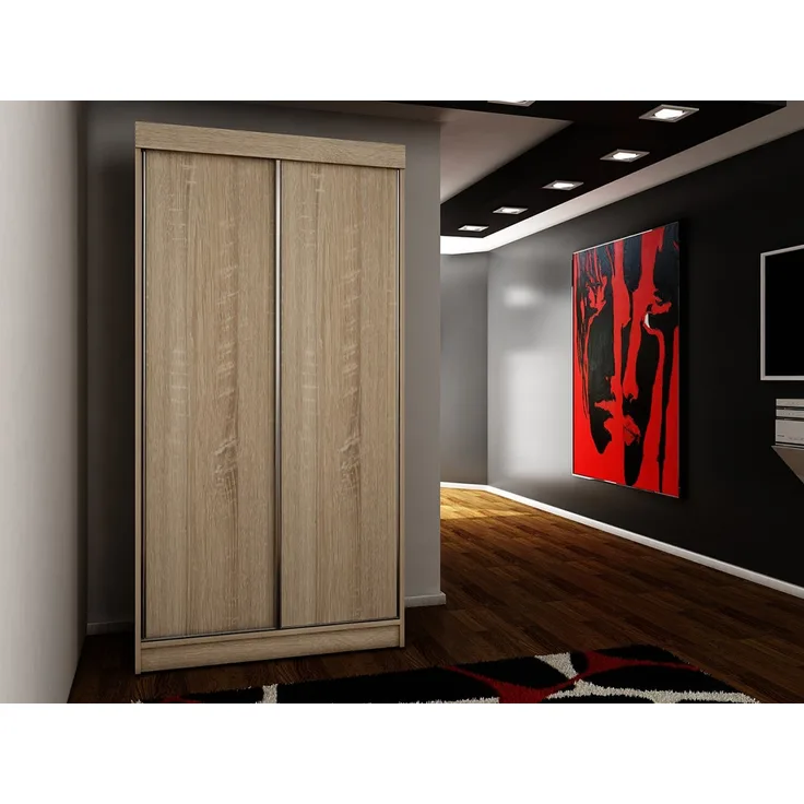 Kleiderschrank Toplo 25/100, mit Blauer LED Beleuchtung, Farbe: Sonoma Eiche