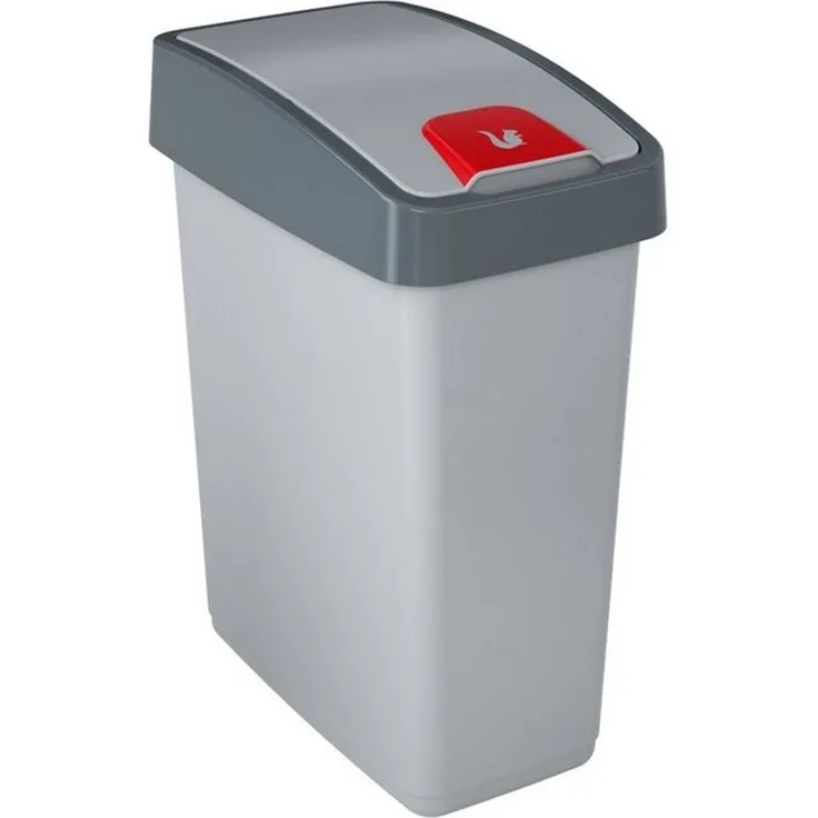 Keeeper 'Magne' Abfalleimer, Kunststoff, Silber / Anthrazit, 25 Liter