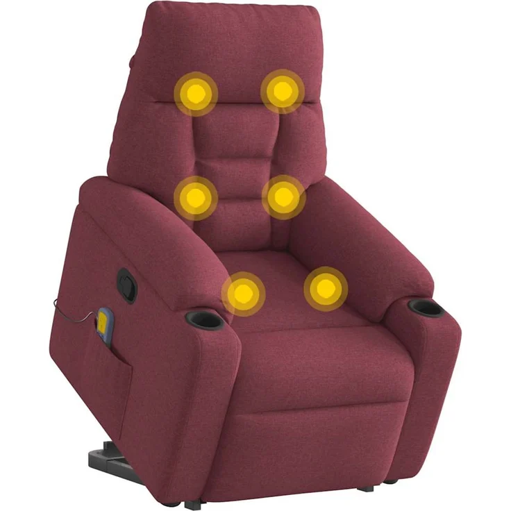 vidaXL Massagesessel mit Aufstehhilfe Weinrot Stoff 3303045 – Bild 3