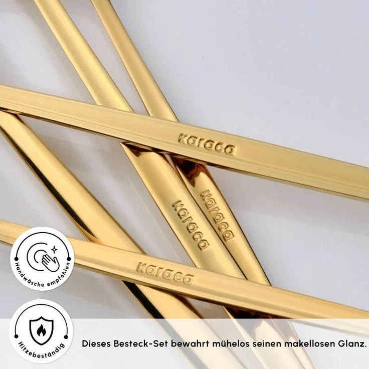 Karaca Besteck-Set Karaca Orion Shiny Gold 30Teiliges Besteckset Besteck Set für 6person – Bild 3
