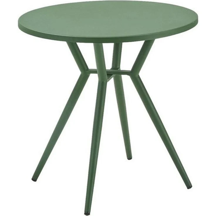 Liadomo Gartentisch Lesina, runder Bistrotisch, Balkontisch, Outdoor-Esstisch Ø 80 cm (ideal für Garten & Balkon, 1 Tisch), Aluminiumtisch in Dunkelgrün, rund – Bild 1