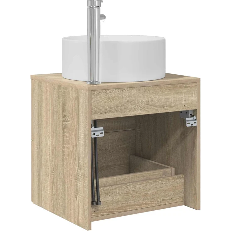 vidaXL Wandmontierter Waschbeckenunterschrank Sonoma-Eiche 890320 – Bild 5