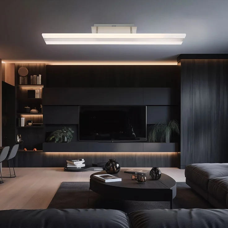 LED Deckenleuchte, Aluminium nickel matt, L 90 cm – Bild 2