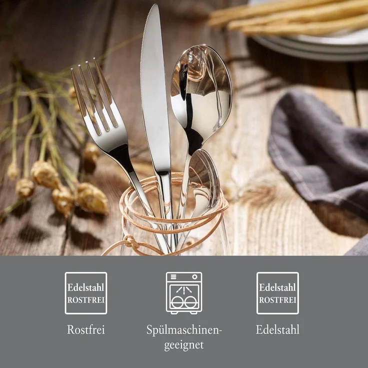 vivo | Villeroy & Boch Group 'New Fresh Basic' Besteck Set, 24-teilig, Edelstahl silber – Bild 2