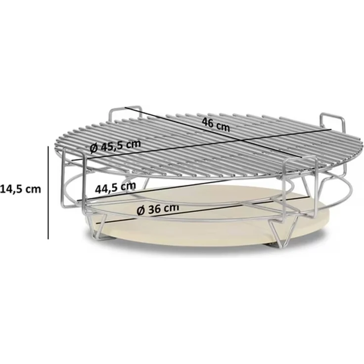 BBQ-Toro Grillerweiterung Kochsystem für Kamado, Edelstahl Smokersystem mit 3 Ebenen, Ø 52 cm – Bild 4