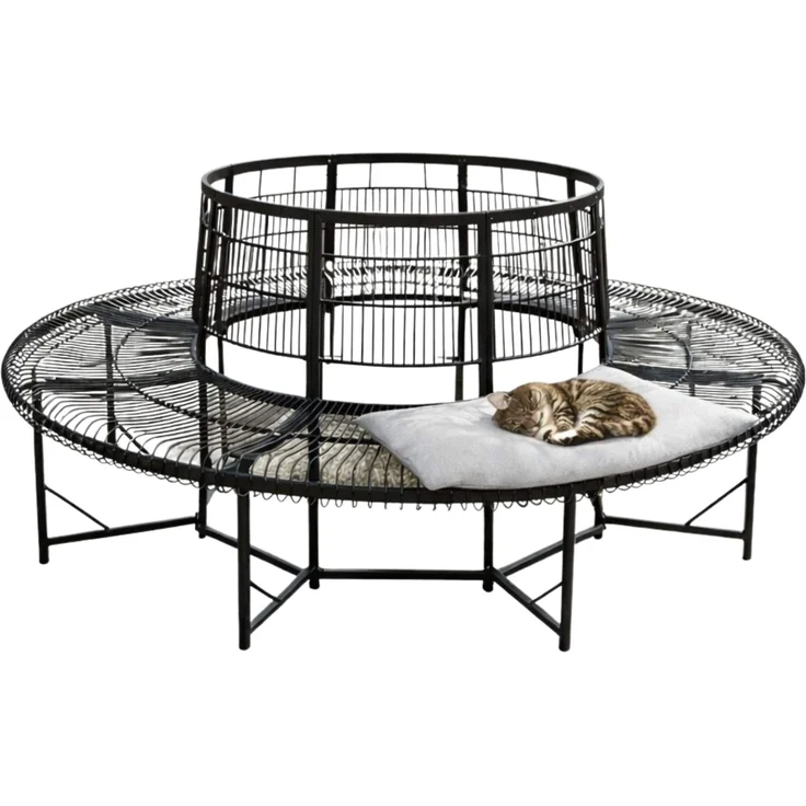 DanDiBo Baumbank Rund Wetterfest Metall D-200cm 96723 Gartenbank Rundbank Sitzbank Bank Schmiedeeisen Parkbank – Bild 2