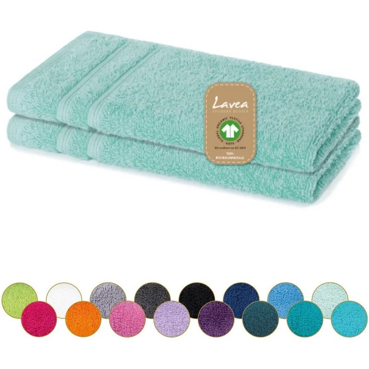 Lavea Gästehandtuch Bali, 30x50 cm aus 100% Bio-Baumwolle, einzigartig weiche Gästetücher mit Aufhänger (Set, 2-St), hochwertiges und nachhaltiges Premium Gästetuch – saugstarke Faser – Bild 1
