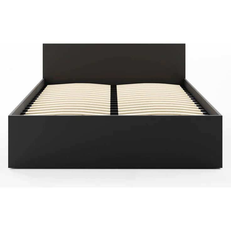 Home Collective Bett Doppelbett Bettgestell mit Lattenrost und Stauraum Stauraumbett (Größen: 90x200, 120x200, 140x200, 160x200, 180x200 cm), inkl. flexiblem Lattenrost und Bettkasten 160x200 cm Schwarz – Bild 2
