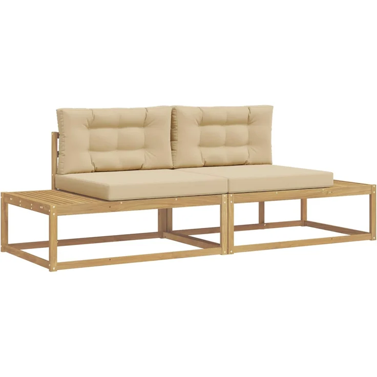 vidaXL Outdoor-Sofagarnitur 2-Sitzer Polyester Weiß 230,5 x 83 x 73 cm 3386992 – Bild 2