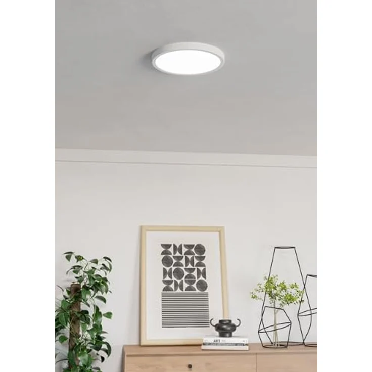 EGLO LED Deckenleuchte Fueva 6, runde Aufbaulampe, Kunststoff in Weiß, Lichtfarbe warmweiß-kaltweiß, ⌀ 28 cm, 14,2 Watt – Bild 4