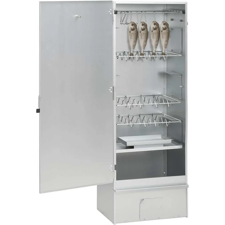 vidaXL Räucherofen mit Kaltrauchgenerator, Verzinkter Stahl, 44,5 x 29 x 110 cm, 18.5 kg, ohne Glasfenster – Bild 2