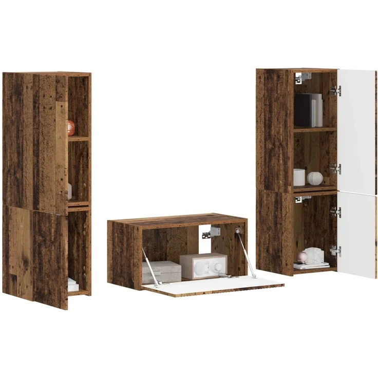vidaXL TV-Schrankset 5 pcs Altholz Holzwerkstoff 3409103 – Bild 3