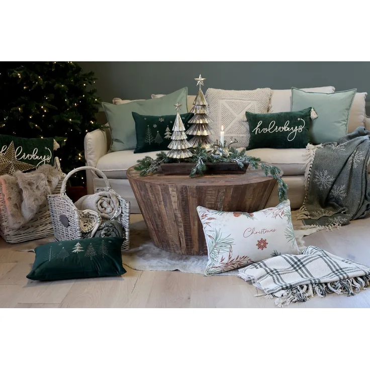 Chic Antique Kissenbezug Aix Kissenbezug mit Tanne Christmas L60/B40 cm leinen, (1 Stück)