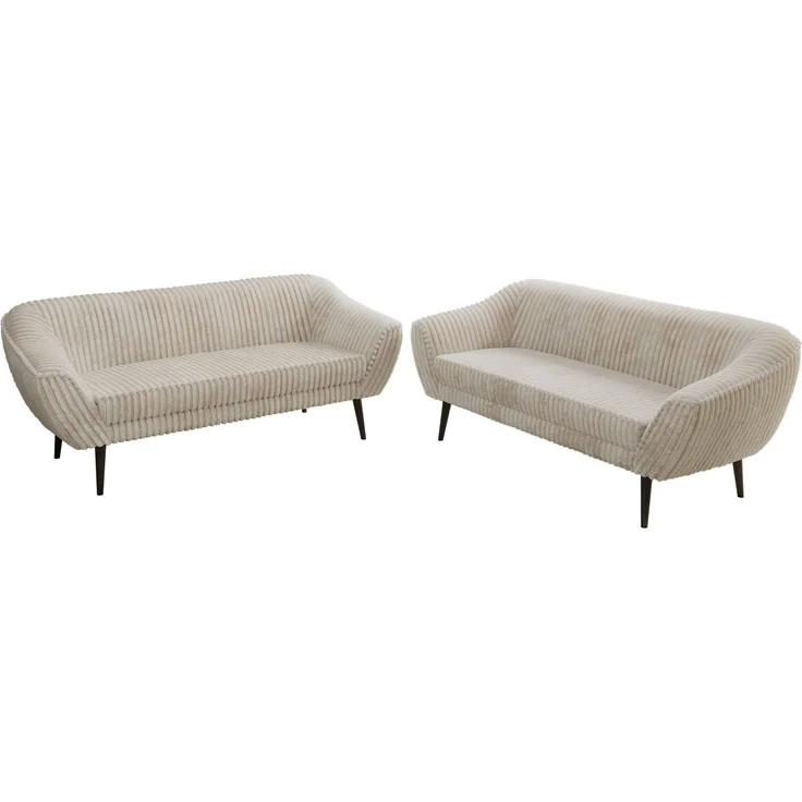 Wohnzimmerset Möbelset PIRS 3-3, Armlehnen, Wellenfederung, schwarze Füße, Dreisitzer Sofa, Polstermöbel Set - Hellgrau Velvet – Bild 8