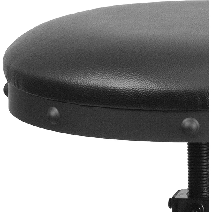 Flash Furniture Barhocker mit Drehheber, Ledersitz, Metall, schwarz, 82,55 x 50,8 x 31,114999999999999999998 cm – Bild 6