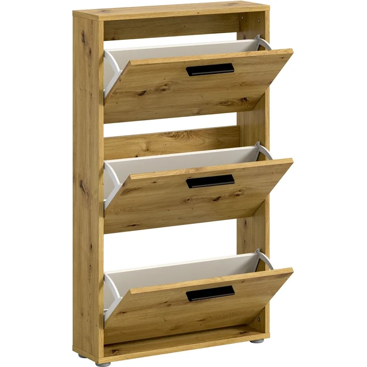 Carryhome 'SAM' Schuhkipper, Holznachbildung Eiche Artisan, 59 x 103 x 17 cm, mit 3 Klappen – Bild 10