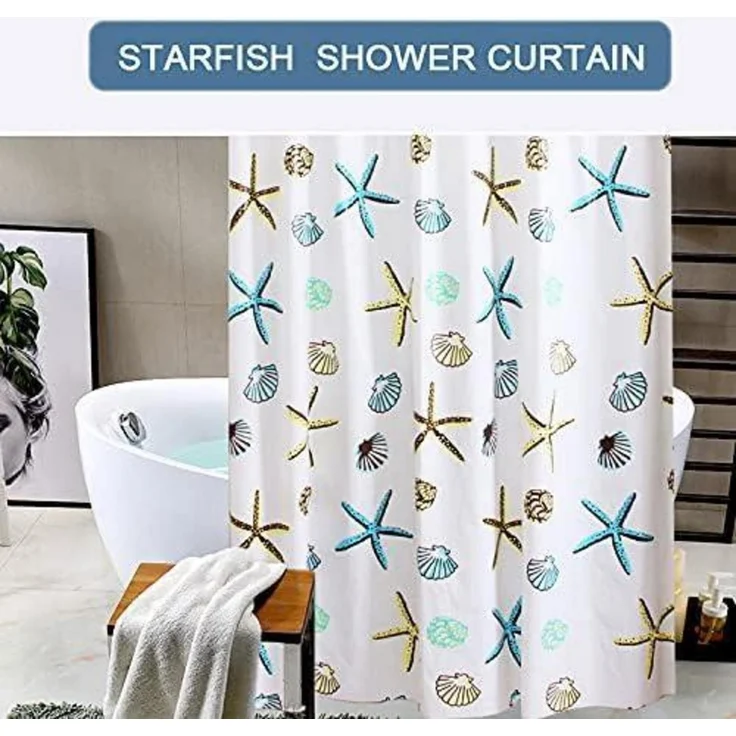 Duschvorhang Lang Blau Antibakteriell 200x220 cm Wasserdicht PEVA – Bild 5