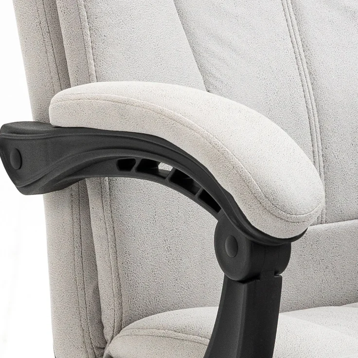 Bürostuhl mit Massagefunktion, ergonomischer Chefsessel mit höhenverstellbarer Fußstütze, Hellgrau für Büro & Homeoffice--Hellgrau--65x74x119cm--YOUDENOVA – Bild 8