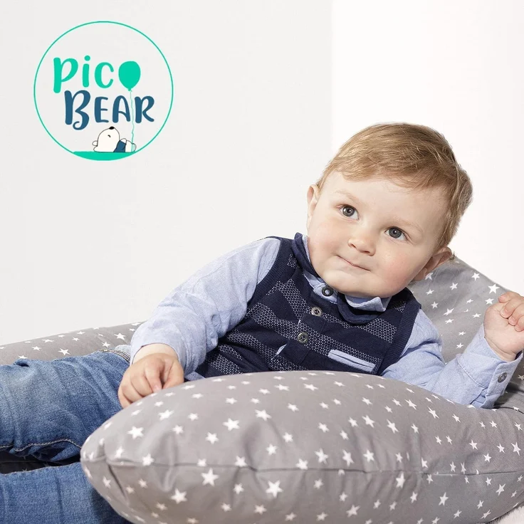 pic Bear Jersey Ersatzbezug Stillkissen Classic und Premium, Punkte Bunt mit Milkypink Jersey : Punkte Bunt mit Milkypink Jersey – Bild 4
