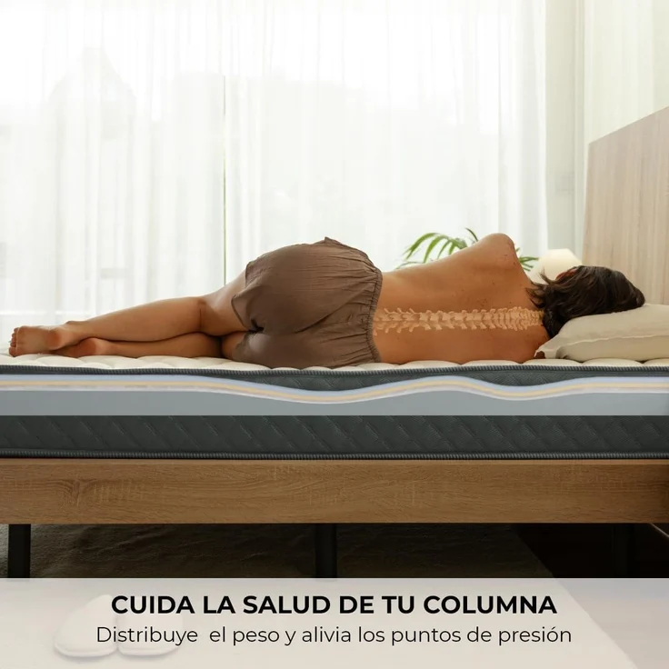 ZZ DON DESCANSO Colchón Viscoelástico Aloe Vera Mulhacén Viskoelastische Matratze, Memory-Schaum, grau, 75x200 cm – Bild 6