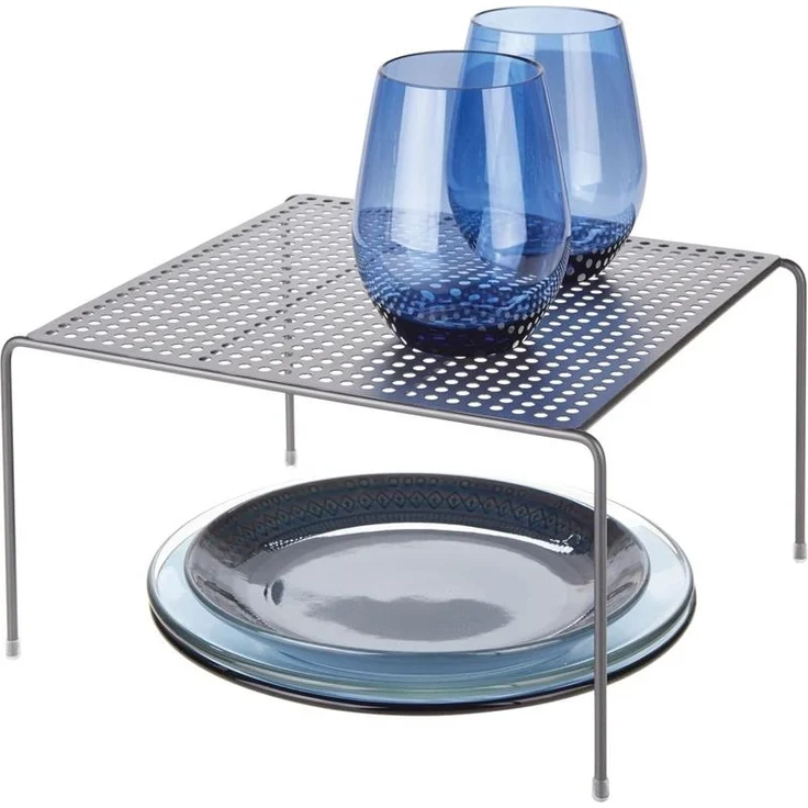 mDesign Geschirrablage Küchenregal Aufbewahrung Organizer 4er Set Metall Graphit – Bild 8