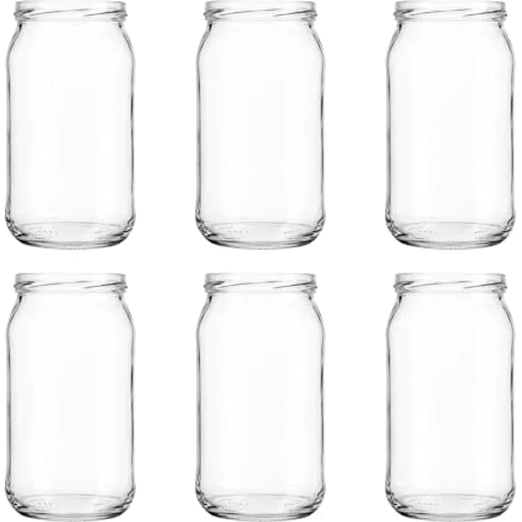 hocz 6x Einmachgläser 900 ml | ohne Deckel TO 82 | leere Gläser ohne Schraubdeckel zum befüllen | Sturzgläser, Schraubgläser, Marmeladengläser Set | 6 Stück – Bild 1