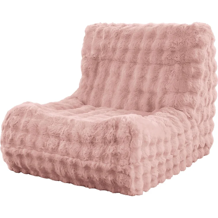 Sitzsack 85cm×100cm×78cm mit Rückenlehne – Rosa, aus Flanell, weich gepolstert für Lesen und Entspannen – Bild 4
