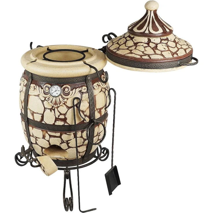 Tandoor Stein aus Schamottton mit Zubehör-Set 7-teilig – Bild 1