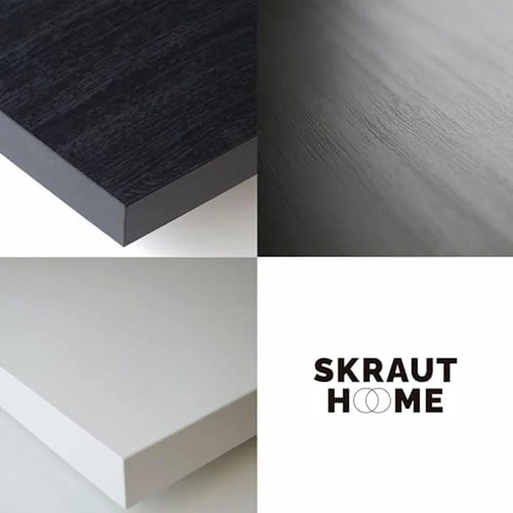 Skraut Home | Ausziehbarertisch | Multifunktionaler ausziehbarer | 160 | Für 8 Gäste | Hölzerne Beine | Moderner Stil | Weiß und Schwarz – Bild 7