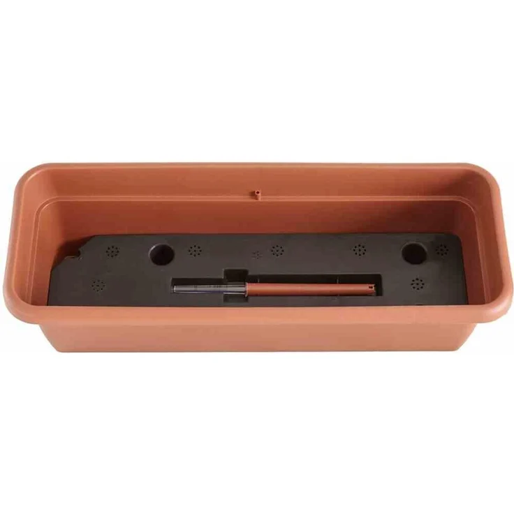 Bewässerungskasten 60 x 21,6 x 17,5 cm, terracotta mit Einsatz und Wasserstandsanzeiger – Bild 2