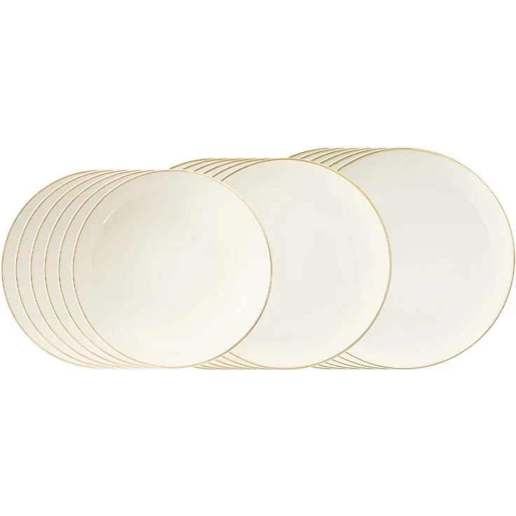 Seltmann Weiden Savona Teller-Set 18-teilig Goldlinie – Bild 1