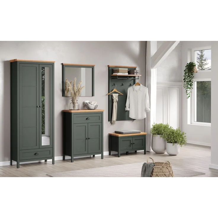 Garderobe Set Stanton in grün und Eiche Landhaus 260 x 198 cm – Bild 6
