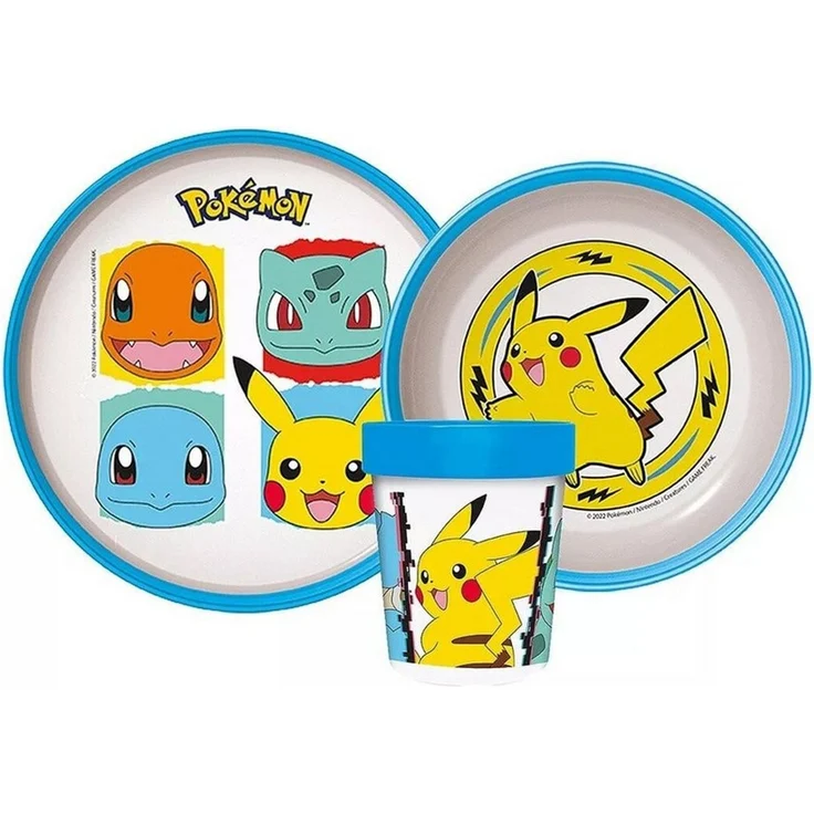 POKÉMON Kindergeschirr-Set Pokémon Original Team rutschfestes Geschirrset