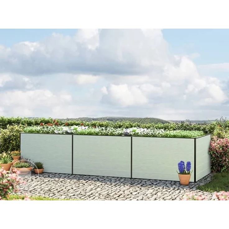 GFP Aluminium Hochbeet KINGSIZE DANIELA - 351 x 99 x 77 cm - Alu natur, Stecksystem, langlebig – Bild 1