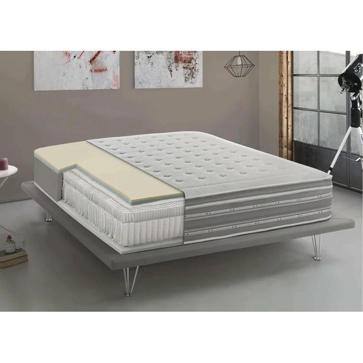 Talamo Italia - Einzelmatratze Tamara, orthopädisch aus Memory-Schaum und Taschenmikrofedern, 100 % Made in Italy, milbenhemmend und hypoallergen, 80 x 190 x 37 cm