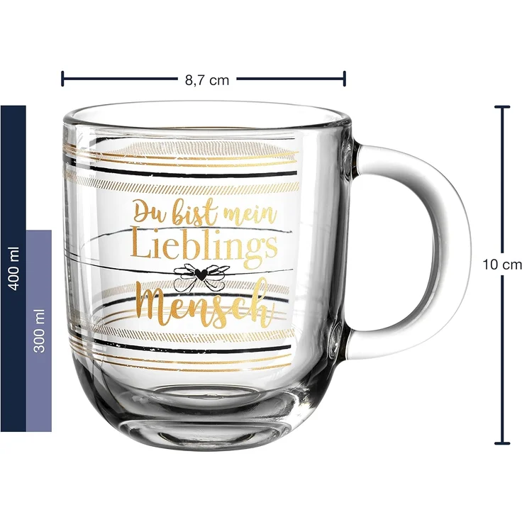 Leonardo EMOZIONE Tasse Lieblingsmensch 400ml 4er Set - A – Bild 3