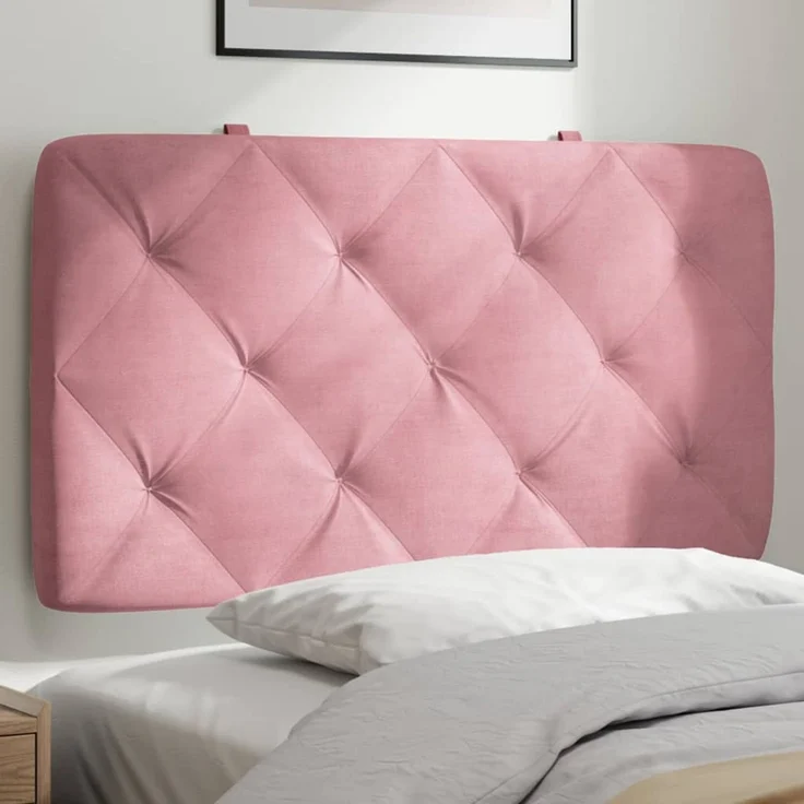 vidaXL Kopfteil-Kissen Rosa 90 cm Samt 374713 – Bild 1