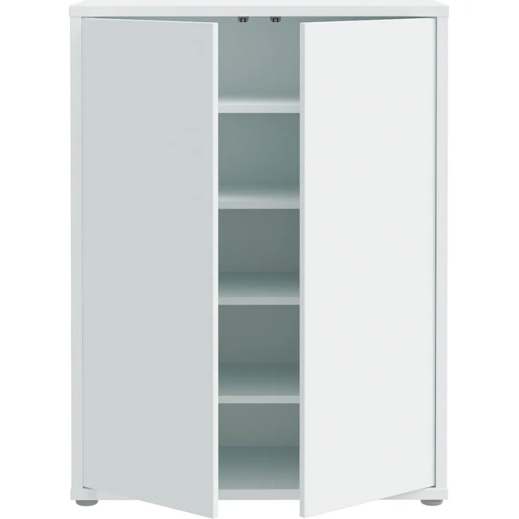 Forte ALICE SPRINGS Schuhschrank 70 80, moderner Flurschrank mit 2 Türen und 4 Einlegeböden, Holzwerkstoff, Secret Grey, 74,5 cm breit x 99,1 cm hoch x 34,9 cm tief – Bild 4