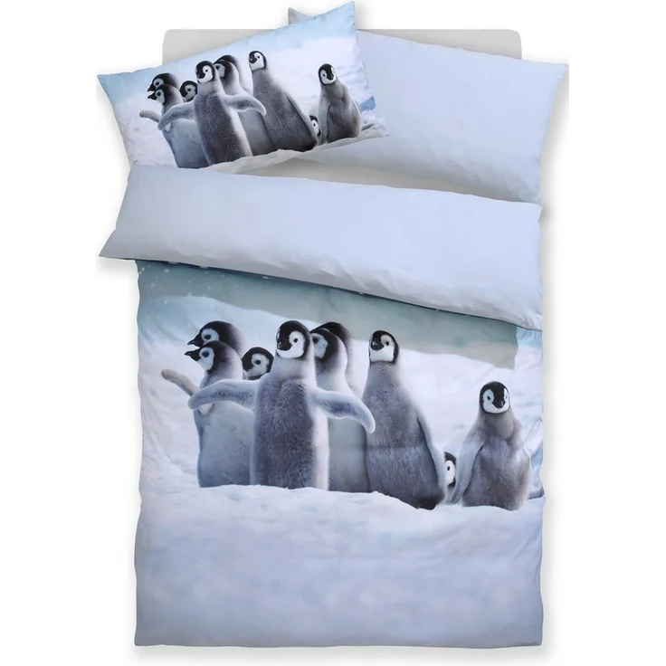 OTTO home Bettwäsche Lyki, Microfaser, 2 teilig, ab Größe 135x200 cm, 100% Polyester, Katze, Pferd, Löwe, Pinguin – Bild 1