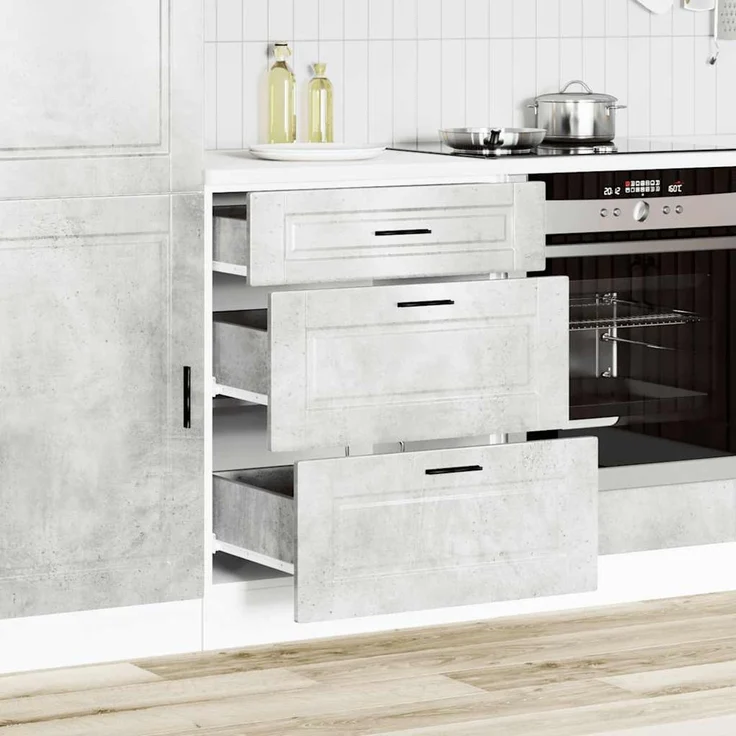 vidaXL Küchenunterschrank Porto Betongrau Holzwerkstoff 854263 – Bild 3