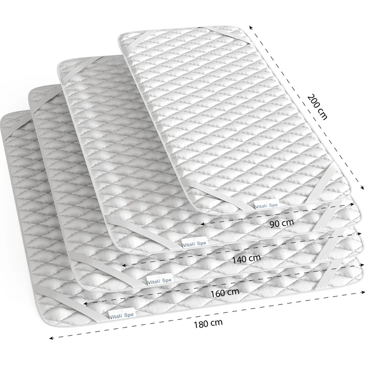 Matratzenschoner Weiß 90 x 200 cm waschbar bis 60°C trocknergeeignet Vitalispa – Bild 3