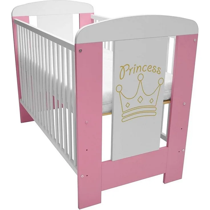 Best for Kids Babybett Babybett 120x60 cm mit und ohne Matratze, 4-teilig, aus Buchenholz, Kinderbett, Babybett 60x120 cm mit 3 herausnehmbare Schlupfsprossen